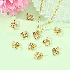 SHEGRACE Valentine's Day Brass Clear Cubic Zirconia Charms&nbsp;XGRQ3P465-595G