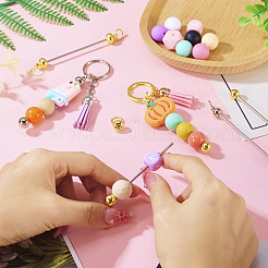 16Pcs 8 Styles Alloy & Iron Bar Beadable Keychain Bar&nbsp;FIND-TA0006-55