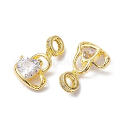 Valentine's Day Brass Micro Pave Clear Cubic Zirconia Pendants&nbsp;KK-K360-26G