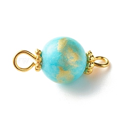 Natural Mashan Jade Connector Charms&nbsp;PALLOY-JF01232-03