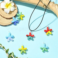 7Pcs 7 Colors Handmade Lampwork Pendants&nbsp;LAMP-CJ0002-75