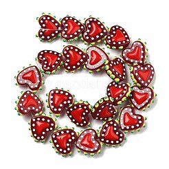 Baking Paint Glass Bumpy Beads Heart&nbsp;LAMP-V001-07G