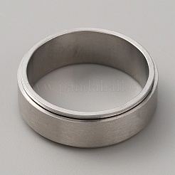 304 Stainless Steel Plain Rotating Finger Ring&nbsp;LS-RJEW-WH0011-10G-P