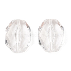 Faceted Hexagon Transparent Acrylic Beads&nbsp;TACR-R126-A01