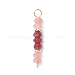 Dyed Natural Malaysia Jade Faceted Rondelle Beaded Connector Links&nbsp;PALLOY-JF05060