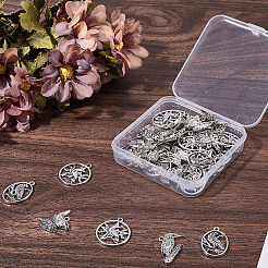 40Pcs 4 Styles Tibetan Style Alloy Pendants&nbsp;FIND-SC0021-22