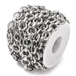 304 Stainless Steel Textured Ring Link Chains&nbsp;CHS-K023-11B-P