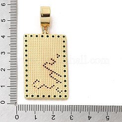 Brass Micro Pave Cubic Zirconia Pendants with Enamel&nbsp;KK-H458-04G-04