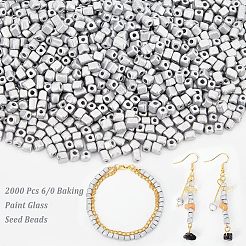 2000Pcs 6/0 Baking Paint Glass Seed Beads&nbsp;SEED-NB0001-80
