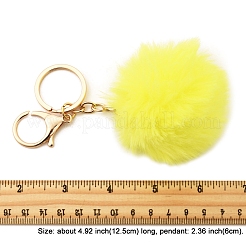 Faux Rabbit Fur Pom Pom Ball Keychain&nbsp;KEYC-FS00031-06