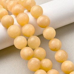 Natural Yellow Jade Bead Strands&nbsp;G-K121-01-12mm