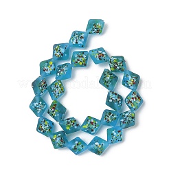 Frosted Handmade Lampwork Beads Strands&nbsp;LAMP-A010-01D