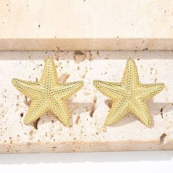 Brass Stud Earrings for Women&nbsp;EJEW-U036-01G-02