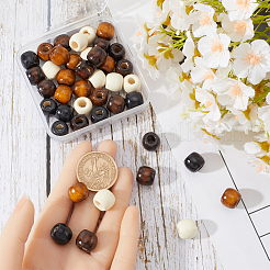 200Pcs 4 Colors Natural Wooden Beads&nbsp;WOOD-SC0001-74