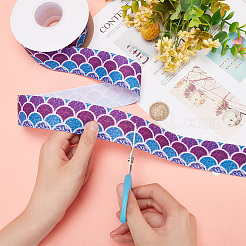 20 Yards Flat Printed Polyester Grosgrain Ribbon&nbsp;OCOR-WH0067-90A