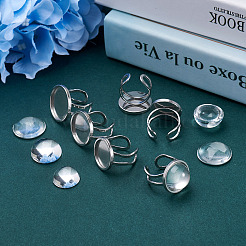 9Pcs 3 Sizes 304 Stainless Steel Cuff Pad Ring Settings&nbsp;DIY-PJ0001-09P