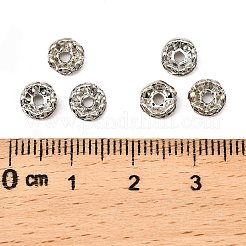 Brass Rhinestone Spacer Beads&nbsp;RB-A014-L6mm-01P