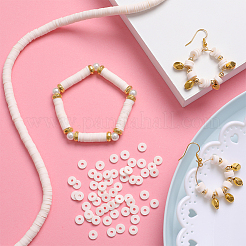 2 Strands Flat Round Handmade Polymer Clay Beads&nbsp;CLAY-SC0001-54B