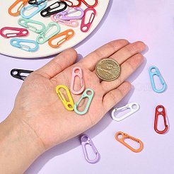 30Pcs 10 Colors Spray Painted Alloy Spring Gate Rings&nbsp;KEYC-CJ0001-03