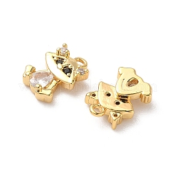 Brass Micro Pave Cubic Zirconia Charms&nbsp;KK-D504-18G