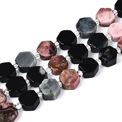 Natural Rhodonite & Eagle Eye & Obsidian Beads Strands&nbsp;G-N358-03A-03