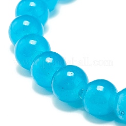 8mm Imitation Jade Glass Round Beads Stretch Bracelet for Girl Women&nbsp;BJEW-JB07179