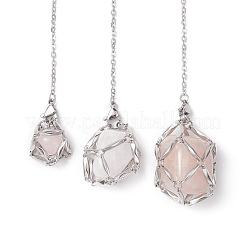 Non-Tarnish Stainless Steel Braided Chain Macrame Pouch Empty Stone Holder Dowsing Pendulums&nbsp;PALLOY-JF02738