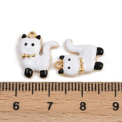 304 Stainless Steel Enamel White Pet Charms&nbsp;STAS-P410-35A-G