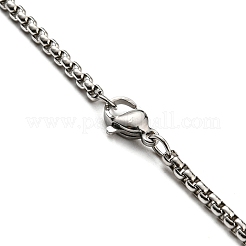 201 Stainless Steel Colorful Rhinestone Rectangle with Saint Benedict Medal Pendant Necklaces&nbsp;NJEW-G115-03P