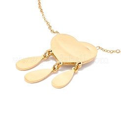 Ion Plating(IP) 304 Stainless Steel Heart with Teardrop Pendant Necklace&nbsp;NJEW-P262-06G
