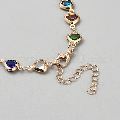 Alloy Rhinestone Link Chain Bracelets for Women&nbsp;BJEW-WH0041-32