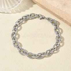 304 Stainless Steel Twisted Link Cable Chain Necklace & Bracelet Set &nbsp;SJEW-D091-01P