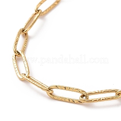 PVD Vacuum Plating 304 Stainless Steel Paperclip Chain Bracelet for Men Women&nbsp;BJEW-E031-10G