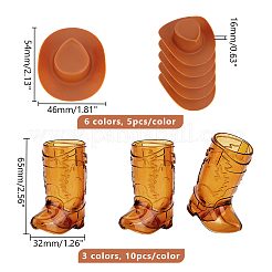Cowboy Style Plastic Boots Wine Glasses & Cowgirl Hat&nbsp;AJEW-GA0007-67
