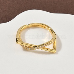 Brass Micro Pave Cubic Zirconia Finger Rings&nbsp;RJEW-H258-15G