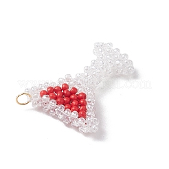 Glass Seed Beaded Wine Glass Pendants&nbsp;PALLOY-MZ00551