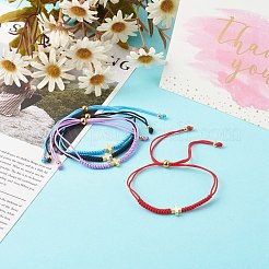 Cross Brass Beads Adjustable Nylon Thread Cord Bracelets&nbsp;BJEW-JB06396