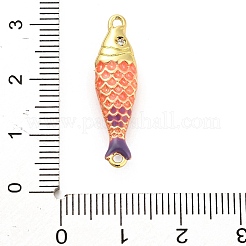 Brass Enamel Fish Connector Charms&nbsp;KK-H527-11G-05