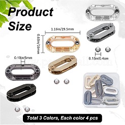 12Pcs 3 Colors Zinc Alloy Screw-in Grommet Eyelet Findings&nbsp;FIND-GF0003-24