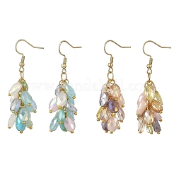 304 Stainless Steel & Electroplate Glass Beads Cluster Earrings for Women&nbsp;EJEW-JE07470