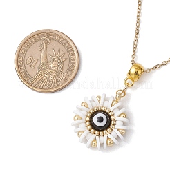 Glass Seed Beads & Polymer Clay & Evil Eye Lampwork Pendant Necklaces&nbsp;NJEW-MZ00101