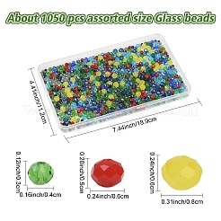 1050Pcs 10 Styles Glass Beads&nbsp;GLAA-YW0004-19B