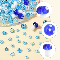 156Pcs 9 Styles Handmade Millefiori Glass Beads&nbsp;LAMP-FS0001-33