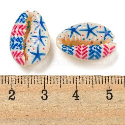 Printed Natural Shell Beads&nbsp;BSHE-G037-01I