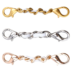 3Pcs 3 Colors PU Leather Alloy Crub Chain Purse Strap Extenders for Purse Making&nbsp;PURS-CL0001-11B