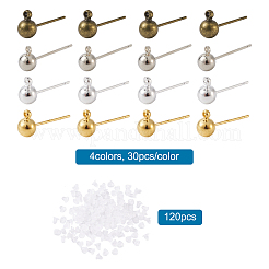 Brass Ball Post Stud Earring Findings&nbsp;KK-CD0001-04