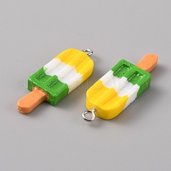 Three Color Opaque Resin Pendants&nbsp;RESI-TAC0010-66B