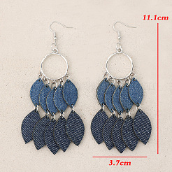 Imitation Leather & Zinc Alloy Dangle Earrings&nbsp;WG32886-02