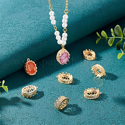 10Pcs Brass Pendant Cabochon Open Back Settings&nbsp;KK-BC0009-81