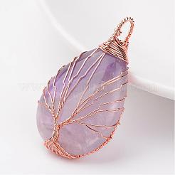 Natural Amethyst Pendants&nbsp;G-K122-09RG